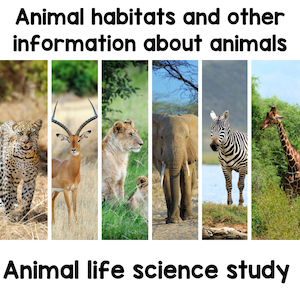 Animal life science study of animal habitats and other information about animals