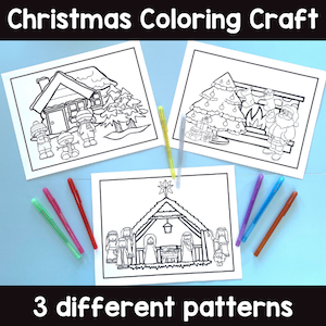 Christmas coloring craft - 3 different patterns