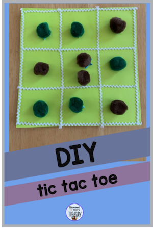 DIY tic tac toe board for taking along when travelling.