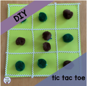 DIY tic tac toe board great for travel and playing anytime.