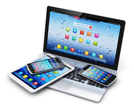 Laptop, tablet, and smartphones