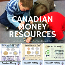 Canadian money resources to help with counting and working with money.