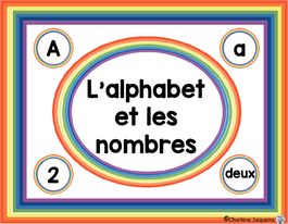 This is a French version of my Alphabet and Numbers/Number Words Match product. This includes a set of upper and lower case alphabet letters that can be used for matching games.  It also includes the numbers from 0 to 20, plus the number 100 and the corresponding number words. These cards can be used for practicing the numbers and number words as well as for matching games.