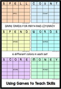 game cards for math