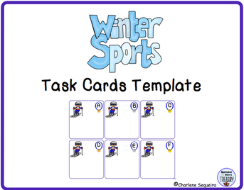winter sports task cards template freebie