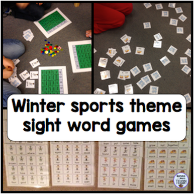 Winter sports theme sight word games Learn to read with themes and games. #winter #readinggames #learntoread #sightwordgames