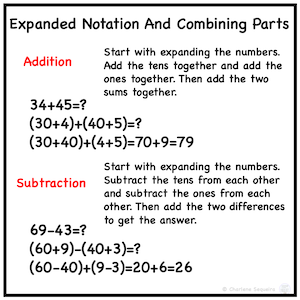 expanded notation and combining parts