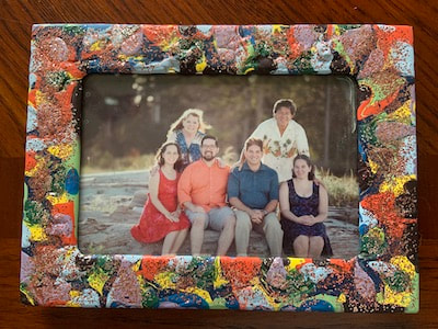 DIY paint and glitter picture frame