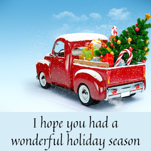 Holiday wishes and truck