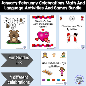 January-February Celebrations math and language activities