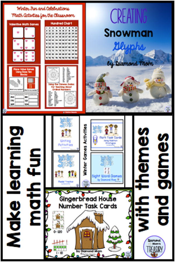 Make learning math fun with themes and games. #math #mathgames #winteractivitiesformath