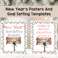 New Year's posters and goal setting templates
