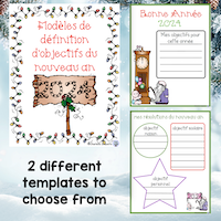 New Year's goal setting templates French version