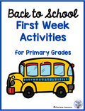 Back to school first week activities for primary grades.