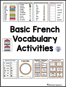 Basic French vocabulary activities