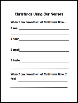 sample page from Christmas using our senses
