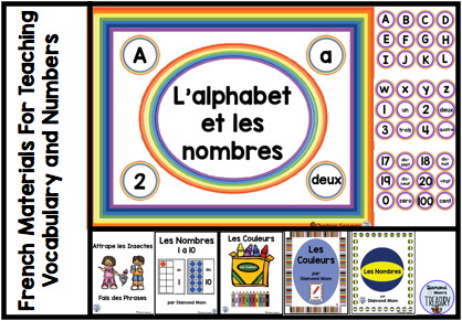 French materials for teaching vocabulary and numbers