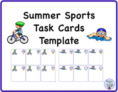 Summer sports task cards template