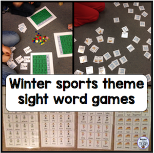 winter sports theme sight word games