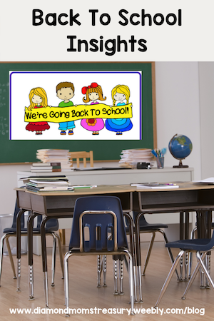 Back to school insights. Classroom desks and chairs and a board with back to school sign on it.