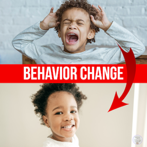 Behavior change from negative to positive reactions of boy