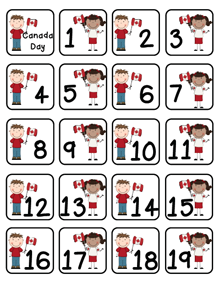 Canadian kids number cards