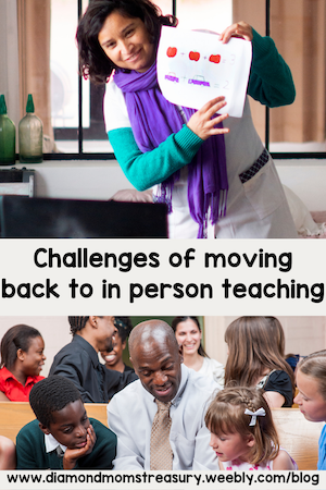 Challenges of moving back to in person teaching.