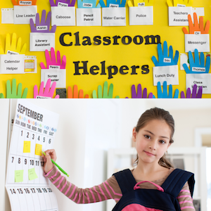 classroom helpers and calendar routine
