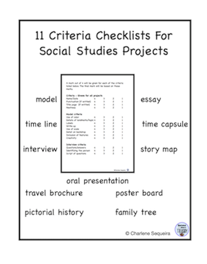 11 criteria checklists for social studies projects