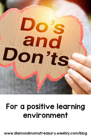 Dos and don'ts for a positive learning environment