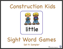 Construction Kids Sight Word Games