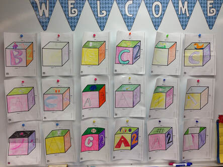 These are some glyphs created by parents and students during a student led conference