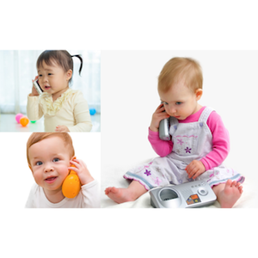young children on telephones