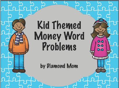 Kid themed money word problems resource