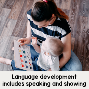 language development includes speaking and showing