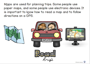sample page from map skills booklet