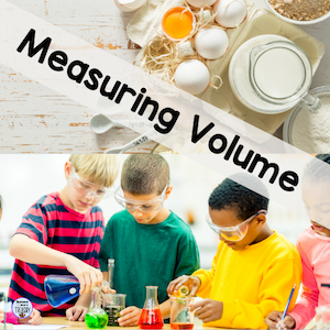 Measuring volume examples in the kitchen and in the lab.