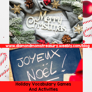 Merry Christmas Joyeux noel Holiday vocabulary games and activities