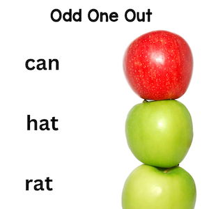 odd one out apples and words