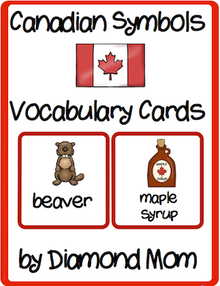 Canadian symbols vocabulary cards