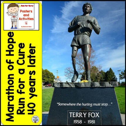40 years ago Terry Fox started a Marathon of Hope run to raise money for cancer research. Visit my blog to grab free posters and activities to share this event. It still runs every September.