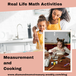 Math activities in the kitchen help to develop measurement skills as well as specific practice with estimation, temperature use, and time use.