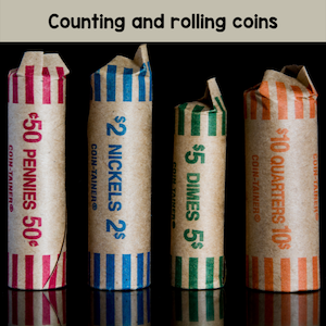 counting and rolling coins
