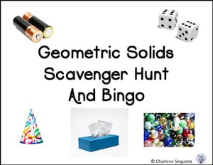 Geometric Solids Scavenger Hunt and Bingo sampler activities