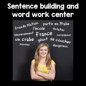 sentence building and word work center