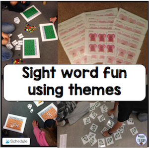 sight word fun using themes 