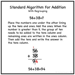 standard algorithm for addition with regrouping