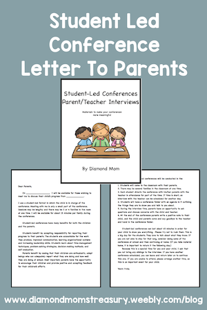 Student led conference letter to parents