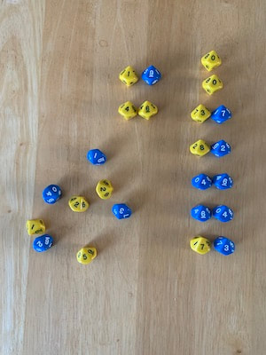making tens with dice