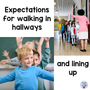 Expectations for walking in hallways and lining up